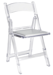 Clear Resin Folding Chair