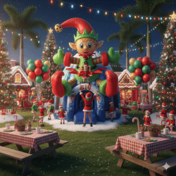 Giant Elf Bounce House
